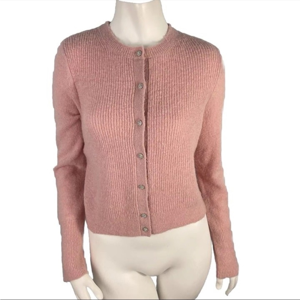Boden Jewel Button Pink Cardigan Sweater